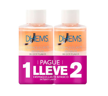 Desmaquillante Bifásico Ojos Y Labios Dhems x 120 ml x 2 und  