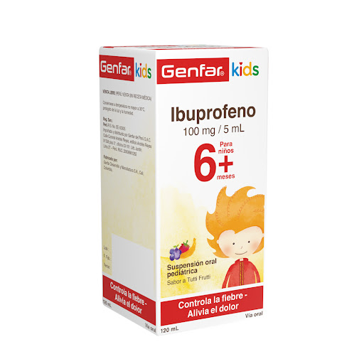 Ibuprofeno Kids 100mg/5ml Tutti Frutti Frasco x 120 ml