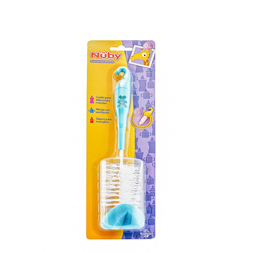 Cepillo Para Biberones Y Tetinas Con Punta De Esponja Azul Nuby Blister x 1 