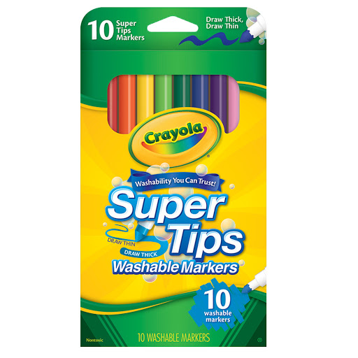  Marcadores Crayola Lavables Super Tips x 10 und