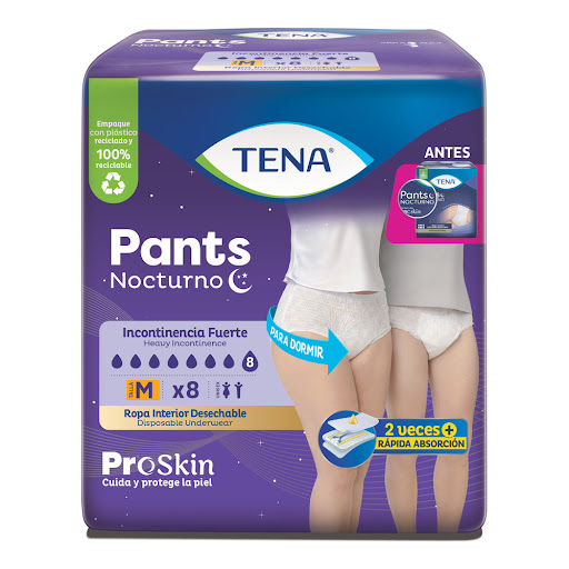 Ropa Interior Absorbente Tena Pants Nocturno M Paquete x 8 und