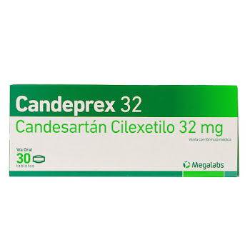 Candeprex Candesartán 32mg Megalabs Caja x 30 Tabletas  