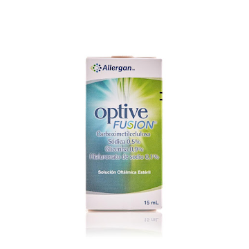 Optive Fusion Carboximetilcelulosa + Glicerina 0.9% Lágrimas Artificiales Abbvie Frasco x 15 ml  