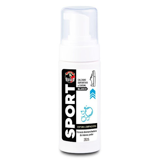 Espuma Limpiadora Búfalo Sport X 150 Ml BÚFALO Líquido x 1 Und La Espuma Limpiadora es un detergente espumoso concentrado formulado para realizar una limpieza rápida y en seco, que despercude y facilita la limpieza sin necesidad de enjuagar, ideal para usar en ca