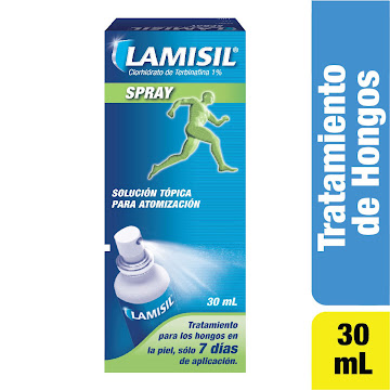 Lamisil 1% Spray Tópico Frasco x30Ml. Novartis Clorhidrato Terbinafina  