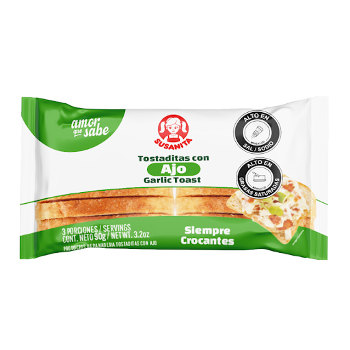 Tostadas Susanitas con   Ajo Paquete x 90 gr