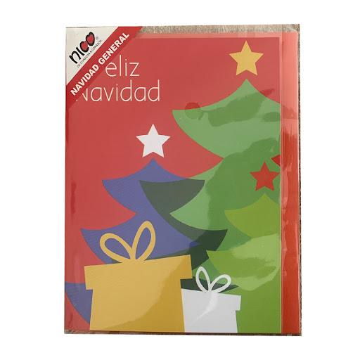 Tarjetas De Regalo Nico Feliz Navidad Roja x 1 und 