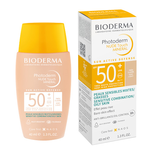 Protector Solar Bioderma Photoderm Nude Touch Natural Toque Seco x 40 ml