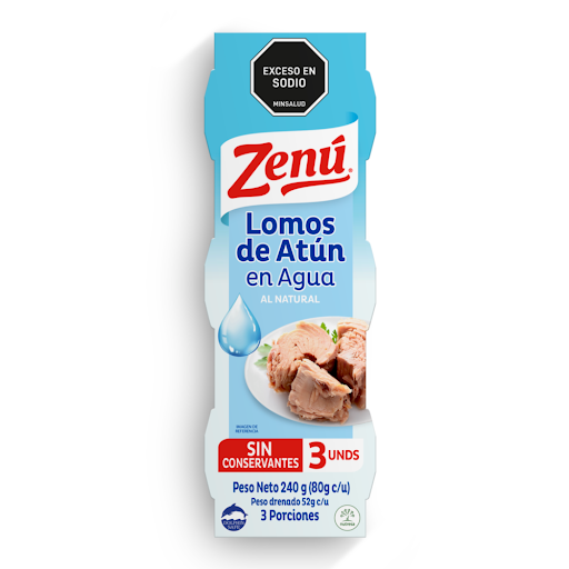 Pack Lomo Atún Zenú en Agua x 80 gr Zenú Lata x 3
