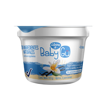 Yogurt Natural Baby Gu Alpina Sabor A Vainilla +6meses Sin Azúcar x 113 gr  