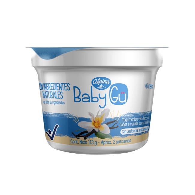 Yogurt Natural Baby Gu Alpina Sabor A Vainilla +6meses Sin Azúcar x 113 gr  