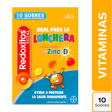 Redoxitos Total Gomitas Vitamina C, D Y Zinc x 10 Sobres  