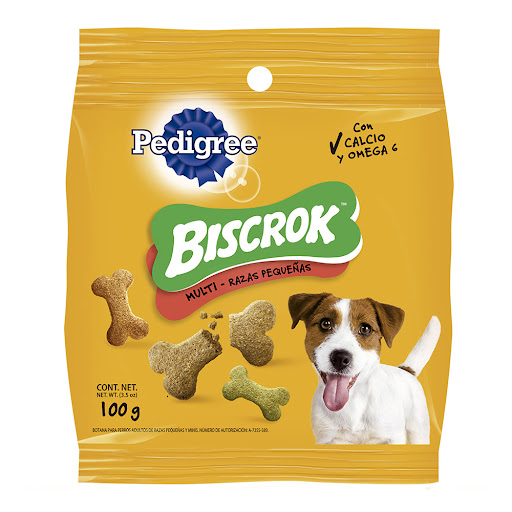 Snack Para Perros Pedigree Biscrok Multi Razas Pqueñas Paquete x 100 gr