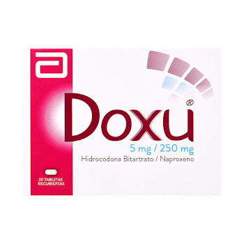 Doxu Hidrocodona Bitartrato + Naproxeno 5mg/250mg Abbott Caja x 20 Tabletas  