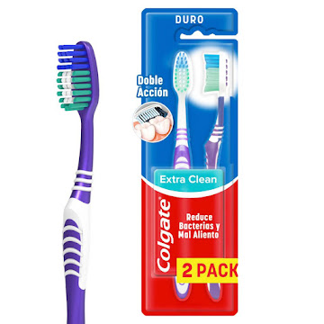 Cepillo de Dientes Colgate Duro Extra Clean Doble Acción Blíster x 2 und  