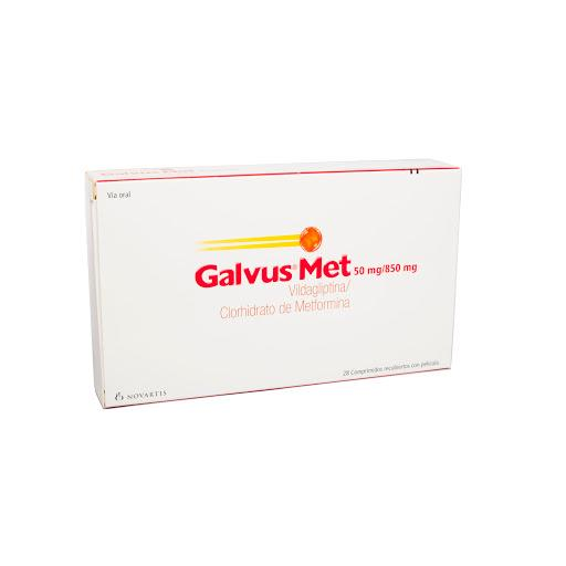 Galvus Met Vildagliptina + Clorhidrato de Metformina 50mg/850mg Siegfried Caja x 28 Comprimidos