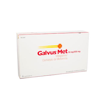Galvus Met Vildagliptina + Clorhidrato de Metformina 50mg/850mg Siegfried Caja x 28 Comprimidos  