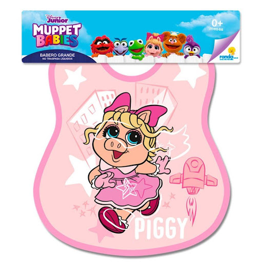 Babero Grande Muppets Babies Niña Ronda Ronda caja x 1 Hermoso babero multicolor estampado con un hermoso y divertido diseño, por un lado tela, por el otro un útil plástico para evitar que la ropa de los pequeños se ensucie.Medida: 34,8 cm * 38,2 cm