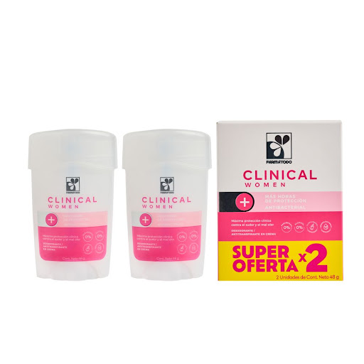 Desodorante Clinical   Farmatodo En Crema Mujer 48 gr x 2 und