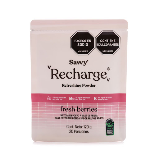 Recharge Savvy Power   Powder Frutos Rojos X 20 Sobres Doypack