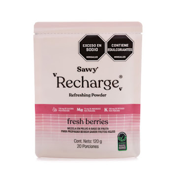 Recharge Savvy Power   Powder Frutos Rojos X 20 Sobres Doypack  