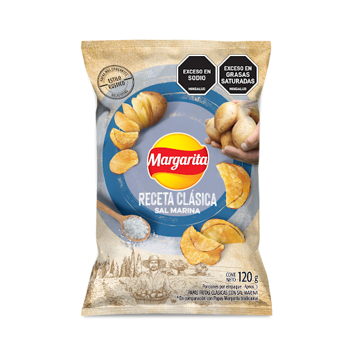 Pasabocas Margarita Papas Fritas Sal Receta Clásica x 120 gr