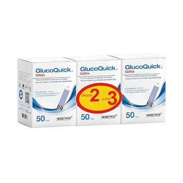 Tiras Reactivas Glucoquick 1 Vial 3 Cajas x 50 und  