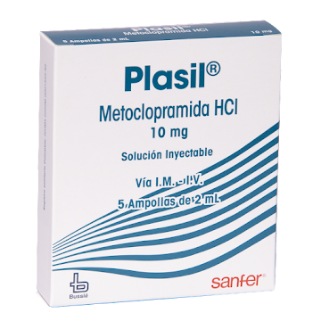 Plasil Metoclopramida HCI 10 mg Bussie Caja x 5 Ampollas  