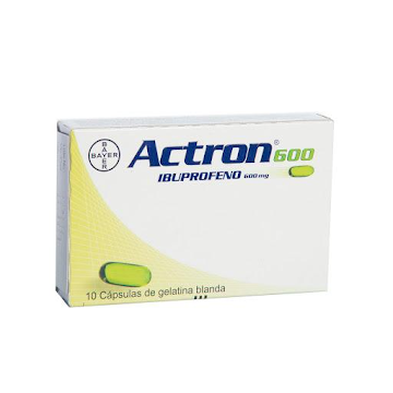 Actron 600mg Cápsulas   Caja X10cap Bayer Ibuprofeno                     