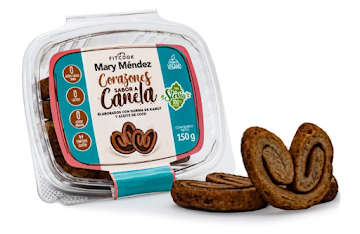 Snack Corazones De Hojaldre Sabor A Canela Fitcook Mary Mendez x 150 gr  