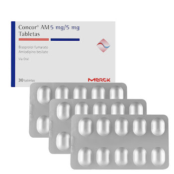 Concor AM Bisoprolol Fumarato+ Amlodipina Besilato 5mg/5mg Merck Caja x 30 Tabletas  