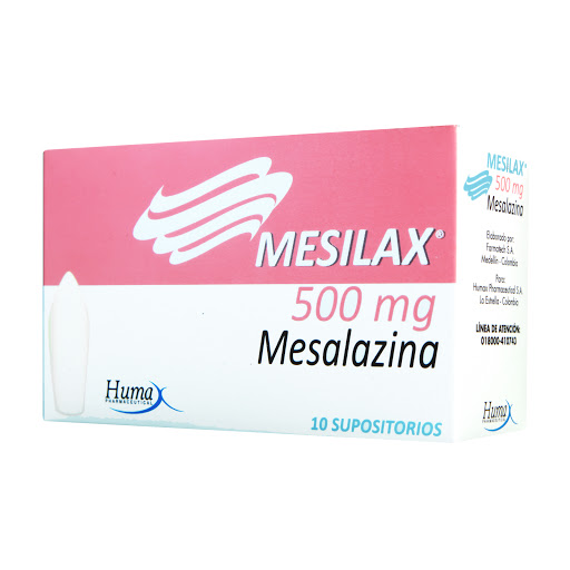 Mesilax Mesalazina 500 mg Caja x 10 Supositorios