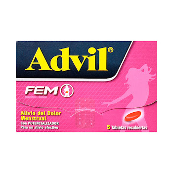 Advil Fem Ibuprofeno + Cafeína 400mg/65 mg  Haleon Caja x 5 Cápsulas  