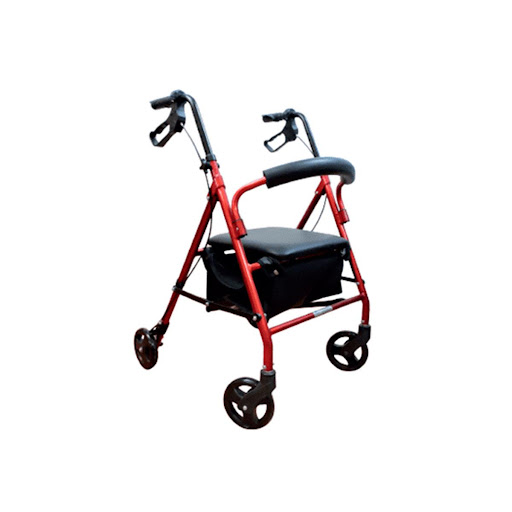 CAMINADOR ROLLADOR COLOR ROJO CANASTA EN LONA 271 KP Impormedical Individual x 1 El Caminador Rollator KP271 es un dispositivo de movilidad diseñado para brindar soporte y estabilidad a personas con movilidad reducida. Fabricado en aluminio color rojo, cuenta con cuatro ruedas de 