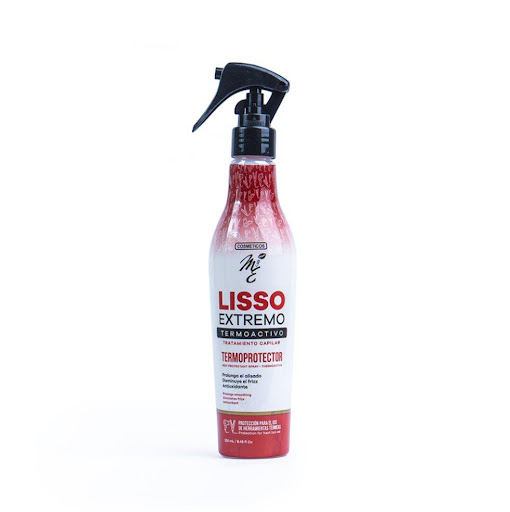 Termoprotector Capilar MYE, Lisso Extremo Termoactivo, X 250mL, X1 Cosméticos MyE Pote x 1 Tratamiento con alto contenido de nutrientes que protegen el cabello de herramientas térmicas. Nutre el cabello seco y maltratado devolviéndole el brillo natural, la suavizad y facilitando el alisado 