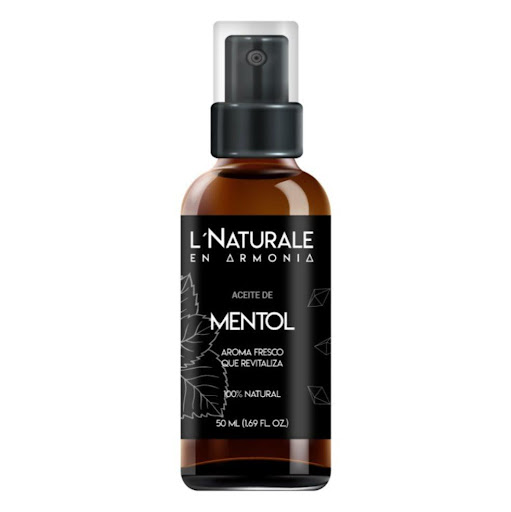 ACEITE DE MENTOL NATURALE  PURIFICA LA RESPIRACION 100% NATURAL, FRASCO X50 ML NATURALE  FRASCO x 1 DISFRUTA UNA SENSACION INMEDIATA DE FRESCURA Y ALIVIO CON ESTE ACEITE DE MENTOL 100% NATURAL.
SU AROMA INTENSO Y REVITALIZANTE AYUDA A DESPEJAR LA RESPIRACION Y A RENOVAR TU ENERGIA EN CUALQUIER MOMEN