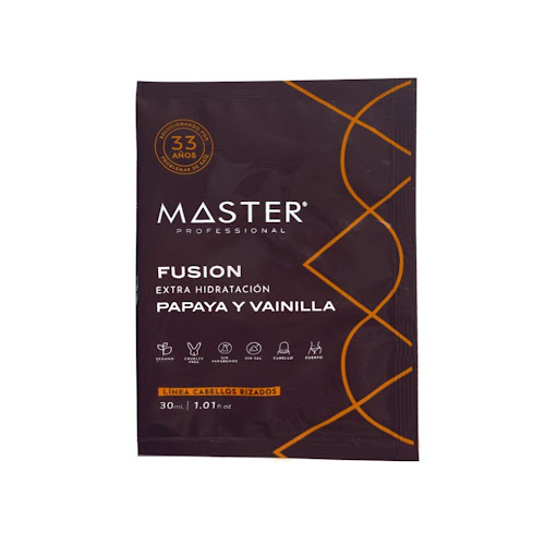 Tratamiento Capilar Fusion Papaya Vainilla Afro-Rizos  Sobres 24 Uds x 30 ml MASTER PROFESSIONAL Sobre x 24 Uds Tratamiento Capilar Fusion Papaya Vainilla Afro-Rizos 24 Uds x 30 ml

Reparador humentante, intenso e instantáneo formulado para proveer y conservar el agua que los cabellos afro, alisados o naturales