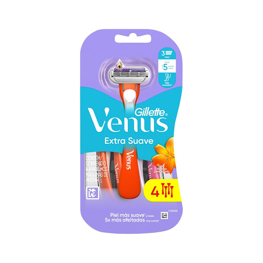 Afeitadora Desechable Venus Extra Suave Paquete x 4 und