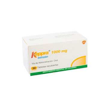 Keppra Levetiracetam 1000 mg Gsk Caja x 30 Tabletas  