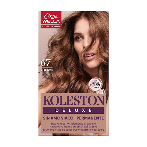 Kit Tinte Koleston Deluxe 67 Chocolate Permanente Sin Amoniaco Caja x 1 und