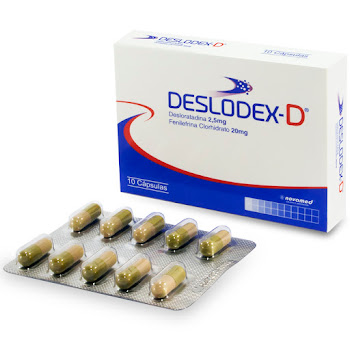Deslodex D Desloratadina + Fenilefrina 2.5/20mg Novamed Caja x 10 Cápsulas  