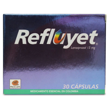 Refluyet Lansoprazol 15 mg Diabetrics Caja x 30 Cápsulas  