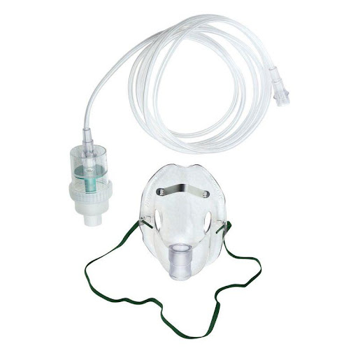 Kit Nebulización Niños Generic Ofc  x 1 Kit pediátrico de nebulización diseñado para facilitar la administración de medicamentos inhalados en niños. Incluye careta anatómica, cánula y micronebulizador, todos fabricados en PVC grado médico, 