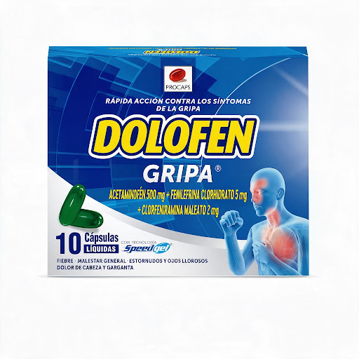 Dolofen Gripa Acetaminofén 500 mg Procaps Caja x 10 Cápsulas