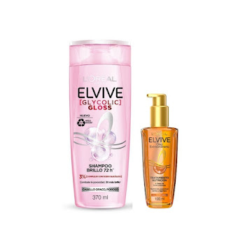 Combo Shampoo Elvive Glicólico x 370 ml + Tratamiento Elvive Óleo Extraordinario x 100 ml  