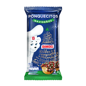 Ponquecitos Navideños   Bimbo Paq X 2uni/204g 