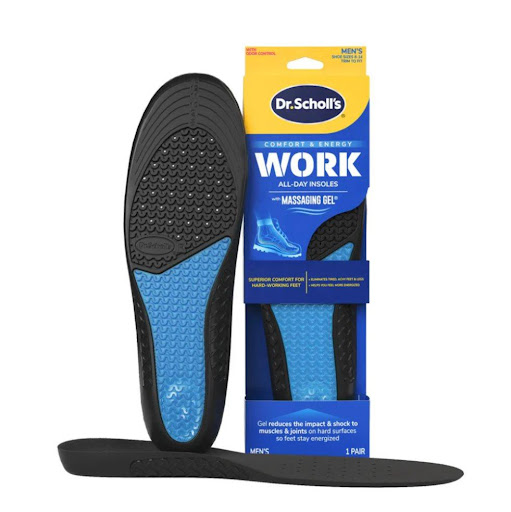Dr. Scholl´s Plantillas en Gel WORK Trabajo Largo y Pesado Hombre x 2 unidades Dr. Scholls Caja x 2 Diseñamos Dr. Scholl’s Comfort & Energy Work Hombre para quienes trabajan de pie todo el día y sufren fatiga en pies y piernas. Brindan comodidad superior, absorben impactos y reducen el desgaste musc