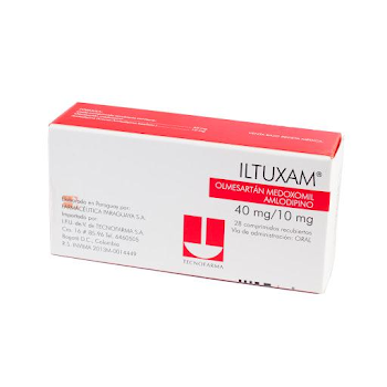 Iltuxam Olmersartán Medoxomil + Amlodipino 40mg/10mg Tecnofarma Caja x 28 Comprimidos  