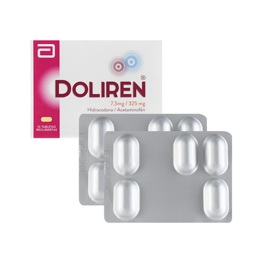 Doliren Hidrocodona + Acetaminofén 7.5mg/325mg Caja x 10 Tabletas