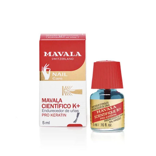 MAVALA SCIENTIFIQUE K+ ENDURECEDOR DE UÑAS MAVALA MAVALA SCIENTIFIQUE K+  x 5 ML MAVALA CIENTÍFICO K+ endurece la uña gracias al ingrediente científico activo que mejora la cohesión de las fibras de queratina permitiendo que las tres capas principales de la uña se una. También con